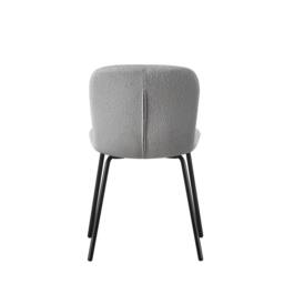 MCC Direct Bella Luxe Set of 4 Teddy Faux Fur Dining Chairs in Light Grey - thumbnail 5