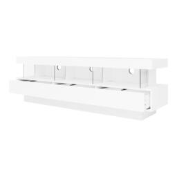 BTM 160cm High Gloss TV Stand with LED, 3 Drawers & Shelves in White - thumbnail 8