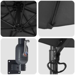 Berkfield Home Patio Umbrella Anthracite Powder-Coated Steel, Polyester Large - thumbnail 7