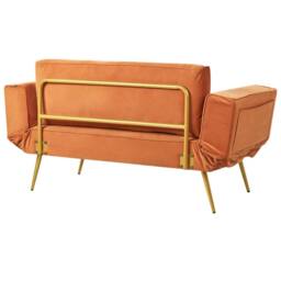 Wyld and Coco Fabric Sofa Bed Orange with Adjustable Armrests - thumbnail 8
