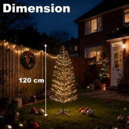 Shatchi 4FT Prelit Brown LED Snow Twig Christmas Tree Warm White LEDs - thumbnail 9