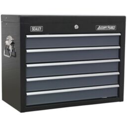 Loops 600 x 305 x 470mm BLACK 5 Drawer Topchest Tool Chest Lockable Storage Cabinet - thumbnail 3