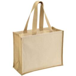 Brand Lab Jute Canvas Shopper in Natural - thumbnail 1