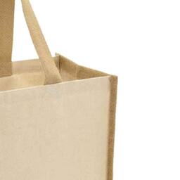 Brand Lab Jute Canvas Shopper in Natural - thumbnail 2