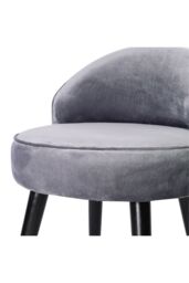 Living and Home Grey Velvet Low Back Dressing Footstool with Wood Legs - thumbnail 5