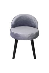 Living and Home Grey Velvet Low Back Dressing Footstool with Wood Legs - thumbnail 3