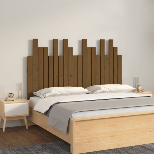 Berkfield Home Wall Headboard Honey Brown 127.5x3x80 cm Solid Wood Pine - image 1