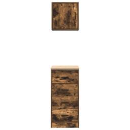 Berkfield Home Garage Cabinets 2 pcs Smoked Oak Engineered Wood in Brown - thumbnail 5