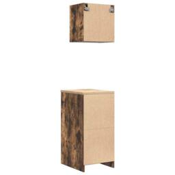 Berkfield Home Garage Cabinets 2 pcs Smoked Oak Engineered Wood in Brown - thumbnail 8