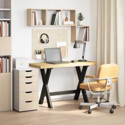 Berkfield Home Decorative Desk NOAIN X-Shaped Legs 120x50x75 cm Solid Wood Pine in Brown - Size: 120 x 50 x 75 cm - thumbnail 3