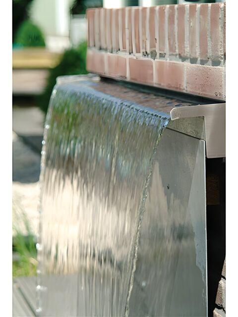 Primrose Stainless Steel Waterfall Cascade Bottom Supply 60cm in Metallic Silver - image 1