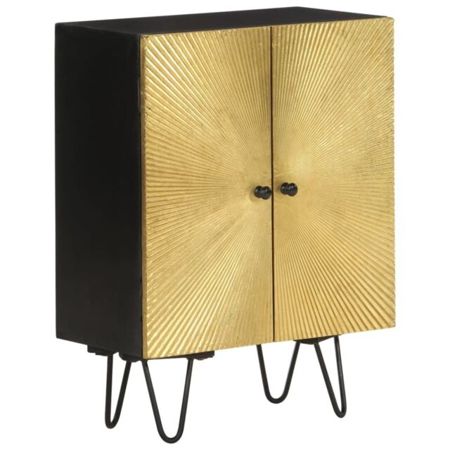Berkfield Home Sideboard 55x30x75 cm Solid Wood Mango in Gold - Size: 55 x 30 x 75 cm - image 1