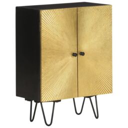 Berkfield Home Sideboard 55x30x75 cm Solid Wood Mango in Gold - Size: 55 x 30 x 75 cm