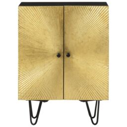 Berkfield Home Sideboard 55x30x75 cm Solid Wood Mango in Gold - Size: 55 x 30 x 75 cm - thumbnail 4