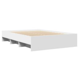 Berkfield Home Bed Frame without Mattress White 135x190 cm Double Engineered Wood - thumbnail 4