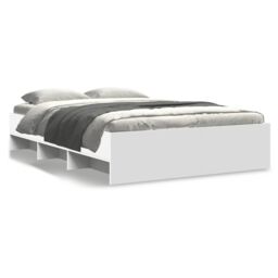 Berkfield Home Bed Frame without Mattress White 135x190 cm Double Engineered Wood - thumbnail 2