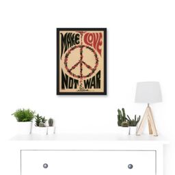 Artery8 Peace Make Love Not War Hippy Poster Artwork Framed Wall Art Print A4 in Black - thumbnail 2