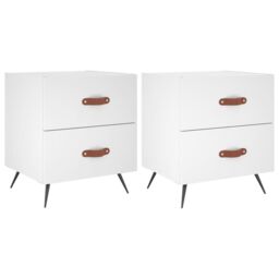 Berkfield Home Bedside Cabinets 2 pcs White 40x35x47.5 cm Engineered Wood - thumbnail 2