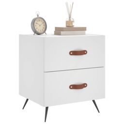 Berkfield Home Bedside Cabinets 2 pcs White 40x35x47.5 cm Engineered Wood - thumbnail 4