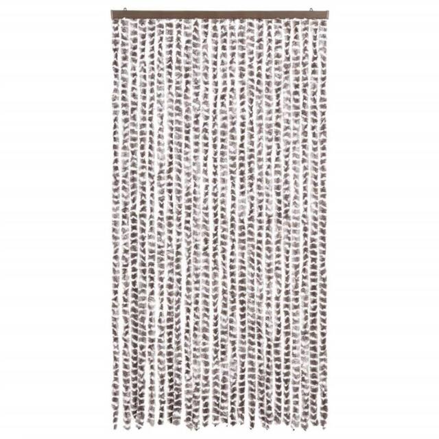 Berkfield Home Insect Curtain Taupe & White 100x220 cm Chenille - image 1