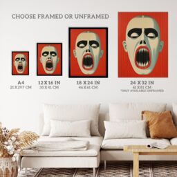 "Wee Blue Coo Wall Art Print Nightmare Gothic Horror Red Monochrome Living Room Framed - Size: W12"" x H16""" - thumbnail 3