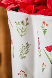 Dibor Large Flowers Indoor Outdoor Welly Boots Planter H29.5 x W24cm in White - thumbnail 3