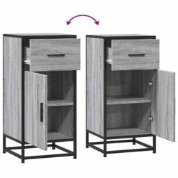 Berkfield Home Sideboard Grey Sonoma 35.5x35x76 cm Engineered Wood & Metal - thumbnail 8