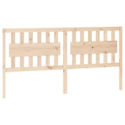 Berkfield Home Beautiful Bed Headboard 185.5x4x100 cm Solid Wood Pine in Natural - thumbnail 3
