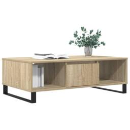 Berkfield Home Coffee Table Sonoma Oak 104x60x35 cm Engineered Wood in Light Brown - Size: 104 x 60 x 35 cm - thumbnail 3
