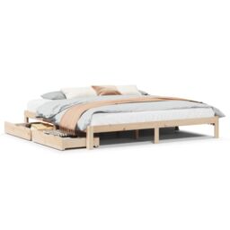 Berkfield Home Bed Frame with Drawers without Mattress 200x200 cm in Brown - thumbnail 2