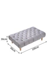 Light Grey Rectangular Button-tufted Velvet Footstool - thumbnail 6