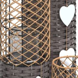 Berkfield Home Candle Holders 3 pcs Grey Wicker - thumbnail 5