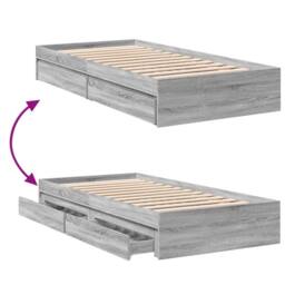 Berkfield Home Bed Frame with Drawers without Mattress Grey Sonoma 90x200 cm - thumbnail 7