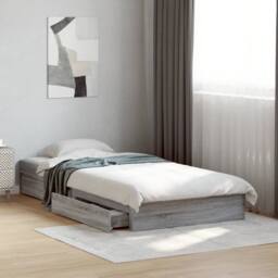 Berkfield Home Bed Frame with Drawers without Mattress Grey Sonoma 90x200 cm - thumbnail 2