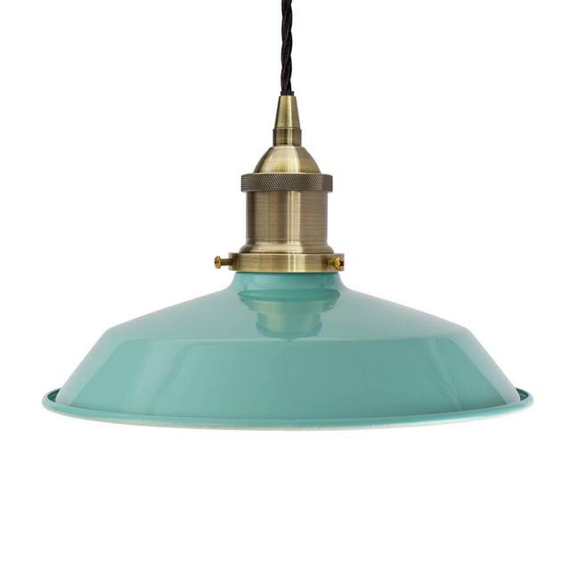 SE Home Duck Egg Blue Small Trinity Metal Pendant Light - Antique Brass - image 1