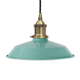 SE Home Duck Egg Blue Small Trinity Metal Pendant Light - Antique Brass - thumbnail 1