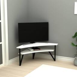 Destina Home Corner TV Stand Entertainment Center Kiberya in White - Size: 1 Pack - thumbnail 3