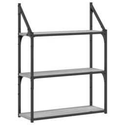 Berkfield Home 3-Tier Wall Shelf Grey Sonoma 60x21x78.5 cm Engineered Wood - thumbnail 2