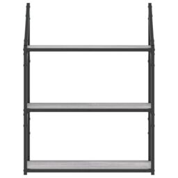 Berkfield Home 3-Tier Wall Shelf Grey Sonoma 60x21x78.5 cm Engineered Wood - thumbnail 4