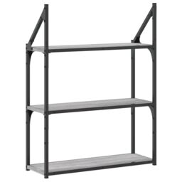 Berkfield Home 3-Tier Wall Shelf Grey Sonoma 60x21x78.5 cm Engineered Wood - thumbnail 6