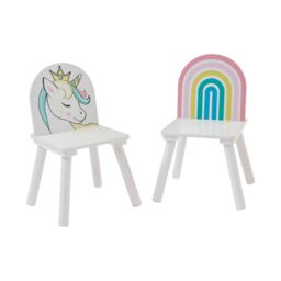 Liberty House Toys Kids Unicorn Table & Two Chairs in White - thumbnail 5