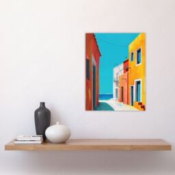 "Artery8 Bright Colourful Mediterranean Italian Painting Wall Art Print - Size: W18"" x H24""" - thumbnail 4