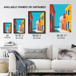 "Artery8 Bright Colourful Mediterranean Italian Painting Wall Art Print - Size: W18"" x H24""" - thumbnail 3