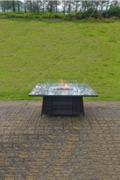 Fimous High Back Corner Rattan Sofa Gas Fire Pit Gas Heater Dining Table Sets 8 Seater 2 Small Footstools in Dark Grey - thumbnail 4