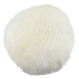 Native Natural White Round Sheepskin Cushion in Ivory - Size: 40 cm x 40 cm - thumbnail 3