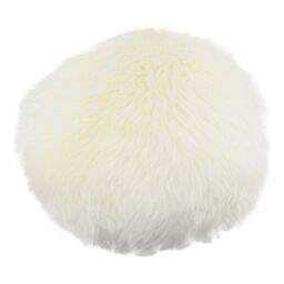 Native Natural White Round Sheepskin Cushion in Ivory - Size: 40 cm x 40 cm - thumbnail 4