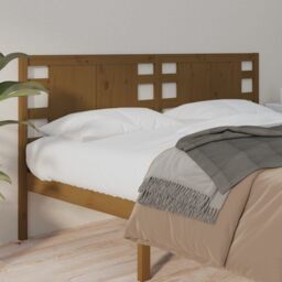 Berkfield Home Headboard Honey Brown 126x4x100 cm Solid Wood Pine - Size: 126 x 4 x 100 cm - thumbnail 1
