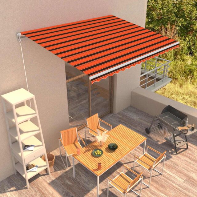 Berkfield Home Manual Retractable Awning 400x300 cm Orange & Brown - image 1