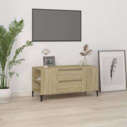 Berkfield Home TV Cabinet Sonoma Oak 102x44.5x50 cm Engineered Wood in Brown - thumbnail 2