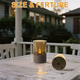 Bright Zeal 3 Pcs LED Flameless Candles with Timer, Ambient lighting in Brown - thumbnail 3